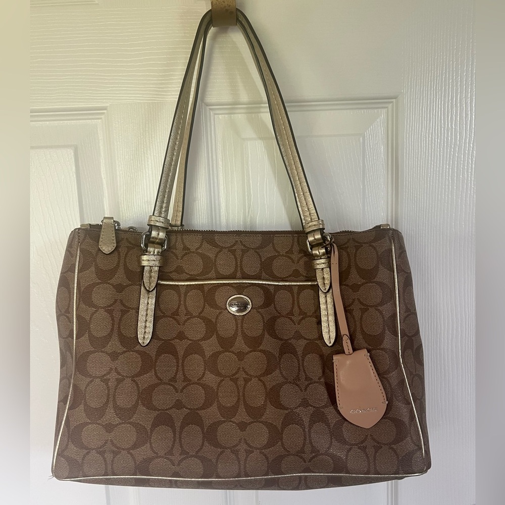 Coach Signature Peyton Double Zip Handbag